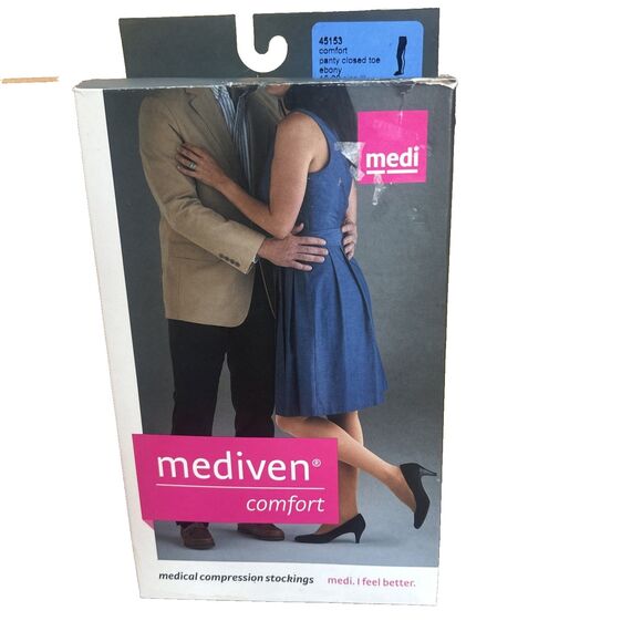 Mediven Comfort Black Pantyhose Closed Toe Compression Stockings 15-20 Size 3 - Picture 2 of 8